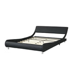 Faux Leather Upholstered Platform Bed Frame with LED Lighting