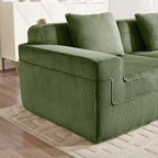 Armless Sofa with Pillow - Green