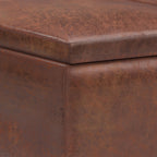 Owen 34 Inch Wide Tray Top Small Coffee Table Storage Ottoman