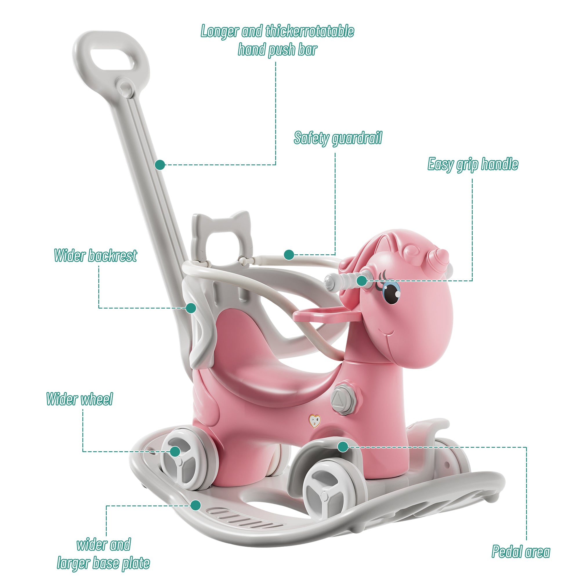 Rocking Horse for Toddlers, Unicorn Ride On Toy