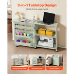 Folding Sewing Table - Multipurpose Craft Station with Storage