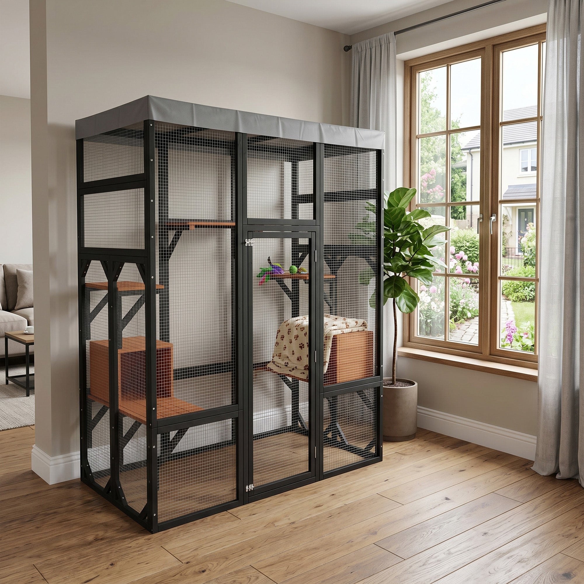 Premium Solid Wood Pet Enclosure