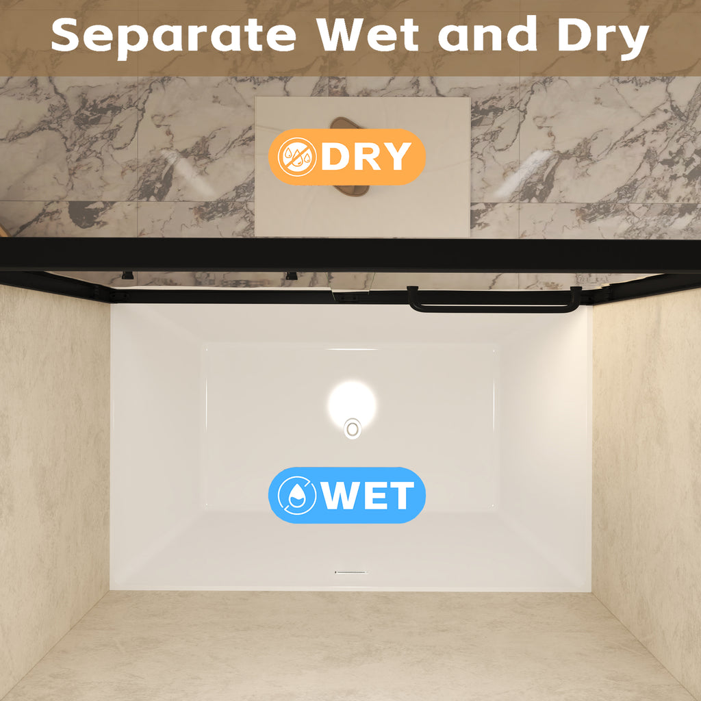 Tempered Glass Double Sliding Shower Door