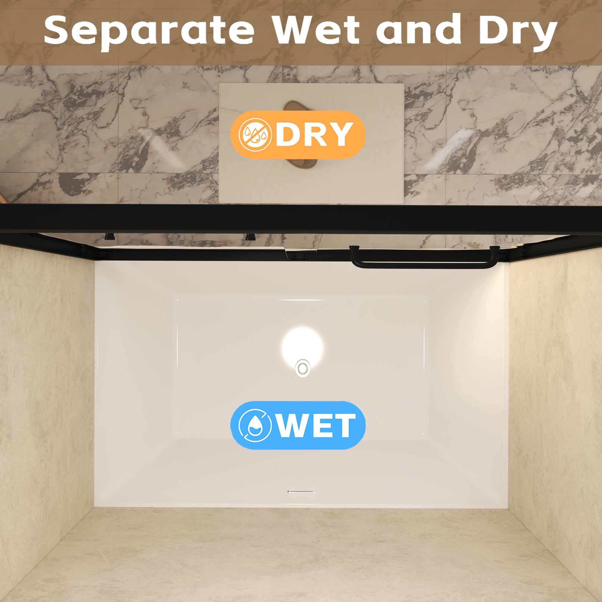 Tempered Glass Double Sliding Shower Door