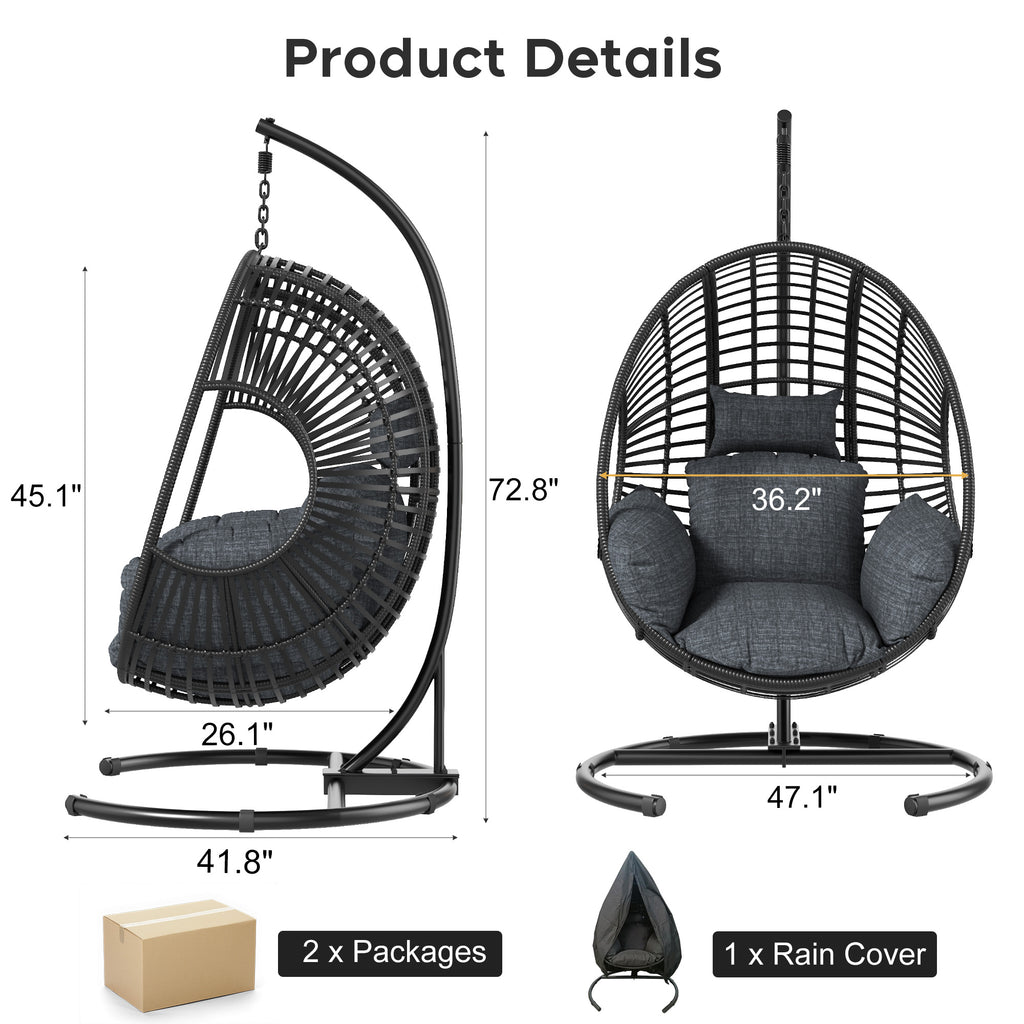 42 Extra Wide U-Base Hanging Egg Chair
