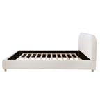 Queen Size Upholstered Bed With Boucle Fabric