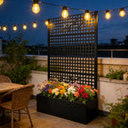 Metal Planter Box with Trellis