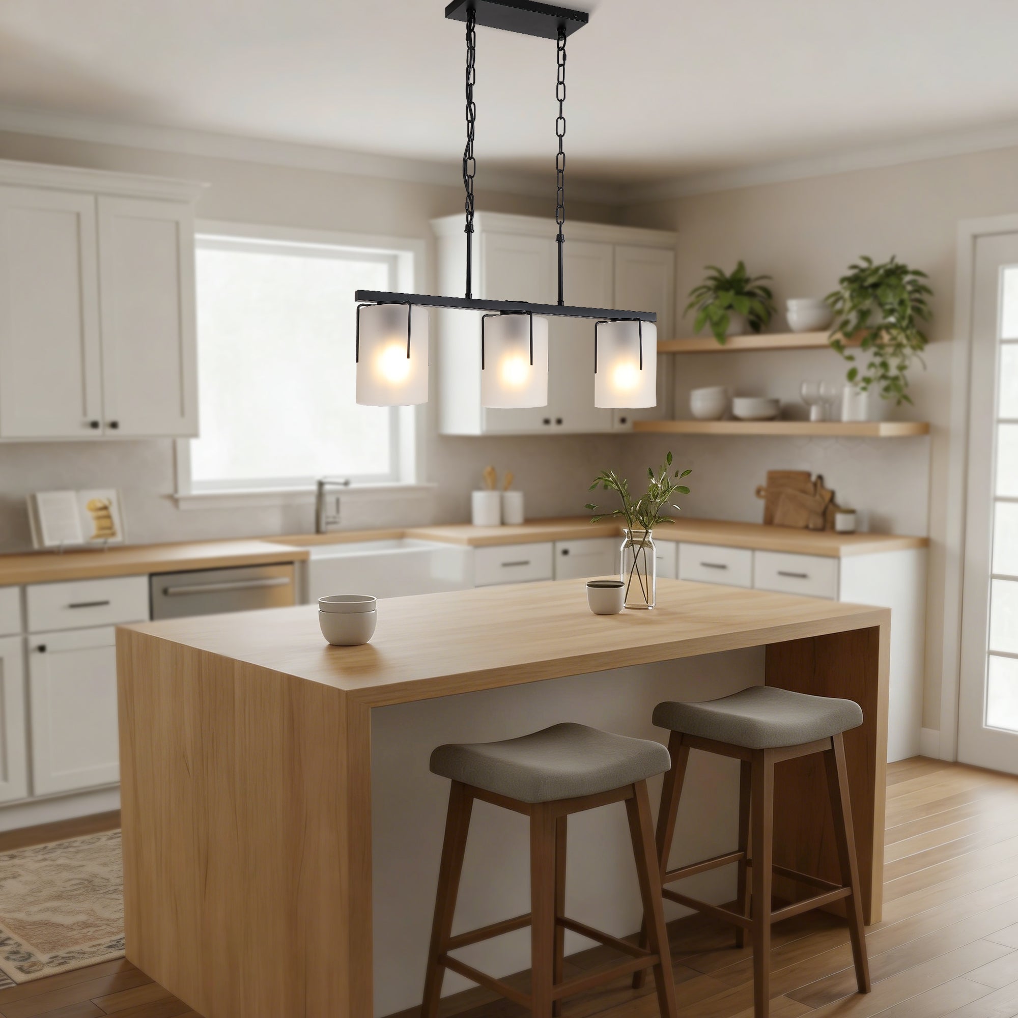 Minimalist 3-Light Linear Chandelier