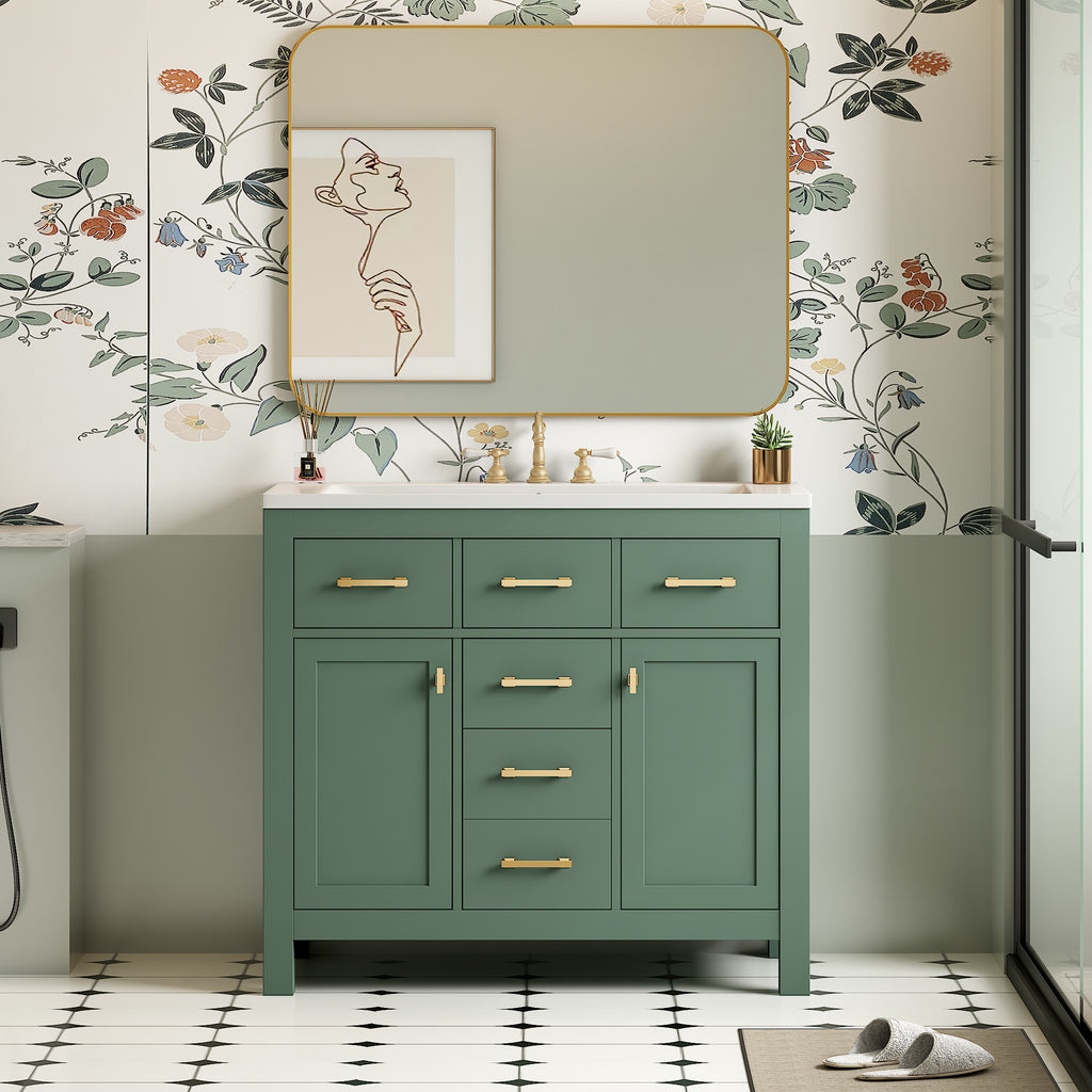 36'' Bathroom Vanity with Ceramic Sink Combo Set