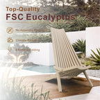 Folding Acacia Wood Outdoor Lounge Chair