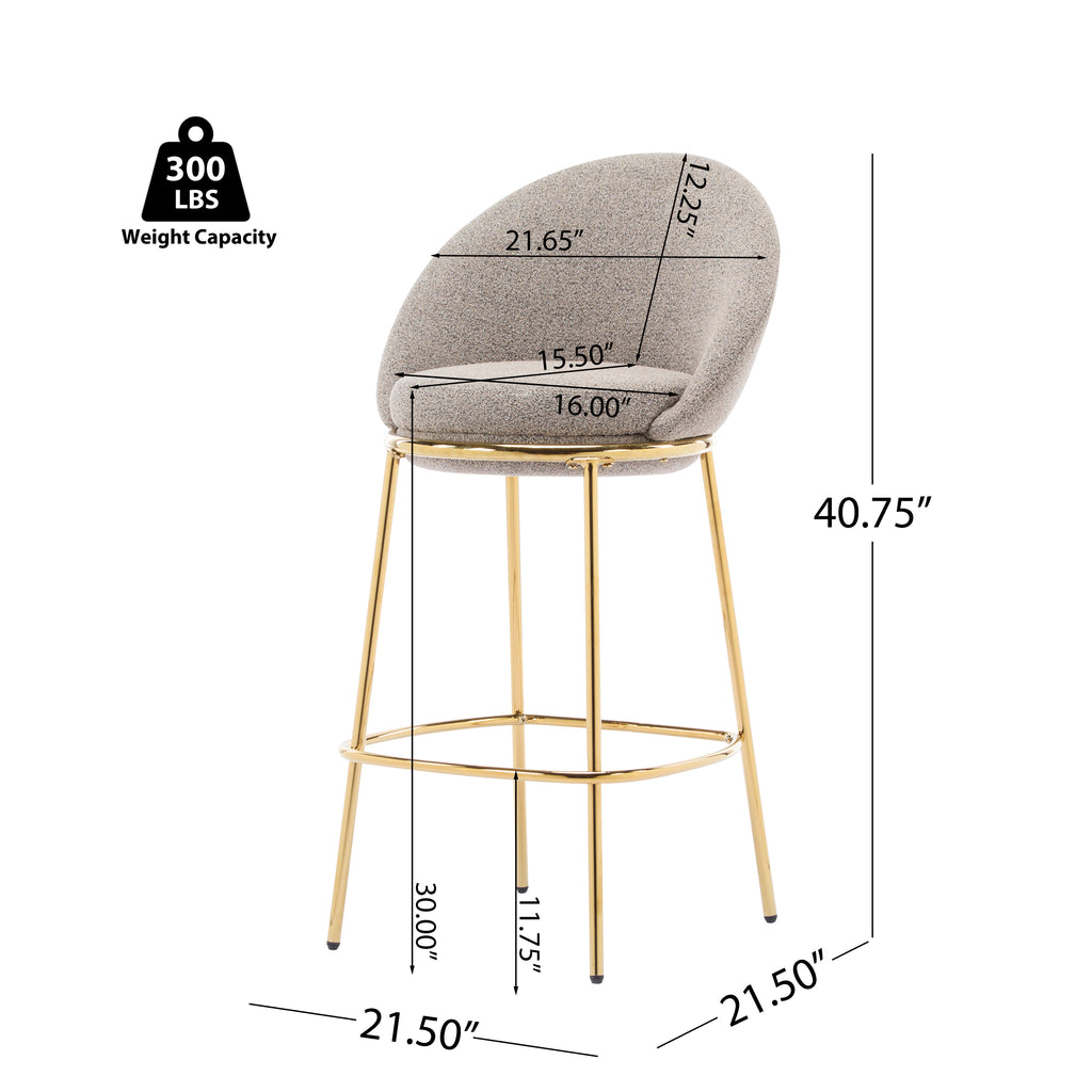 Celano Indoor Metal Upholstered Barstool
