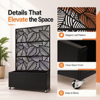 70.87" H × 46.06" W Leaf Pattern Privacy Screen with Planter Box