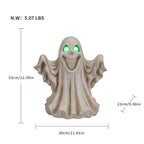 Halloween Ghost Figurine - LED Light Up with Glowing Eyes