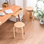 Stackable Bentwood Stool Set of 6, 18" Round Stools