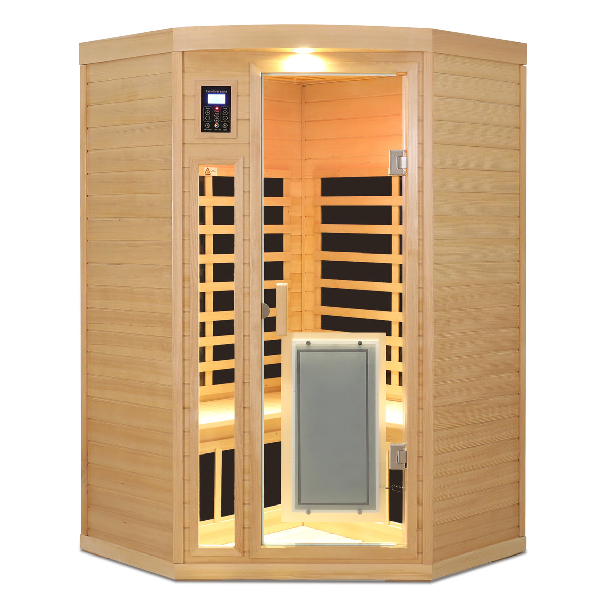 Low EMF Hemlock Wood Far-Infrared Indoor Two Person Sauna Room