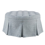 Skirted Tufted 32" Round Ottoman