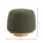Fully Assembled Round Soft Teddy Fabric Upholstered Ottoman