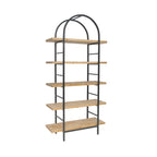 Tall Arched Wood and Iron Display Shelf