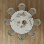 59" Round Sintered Stone Dining Table Set