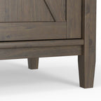 Ela 60 Inch Wide Solid Wood Storage Cabinet in Smoky