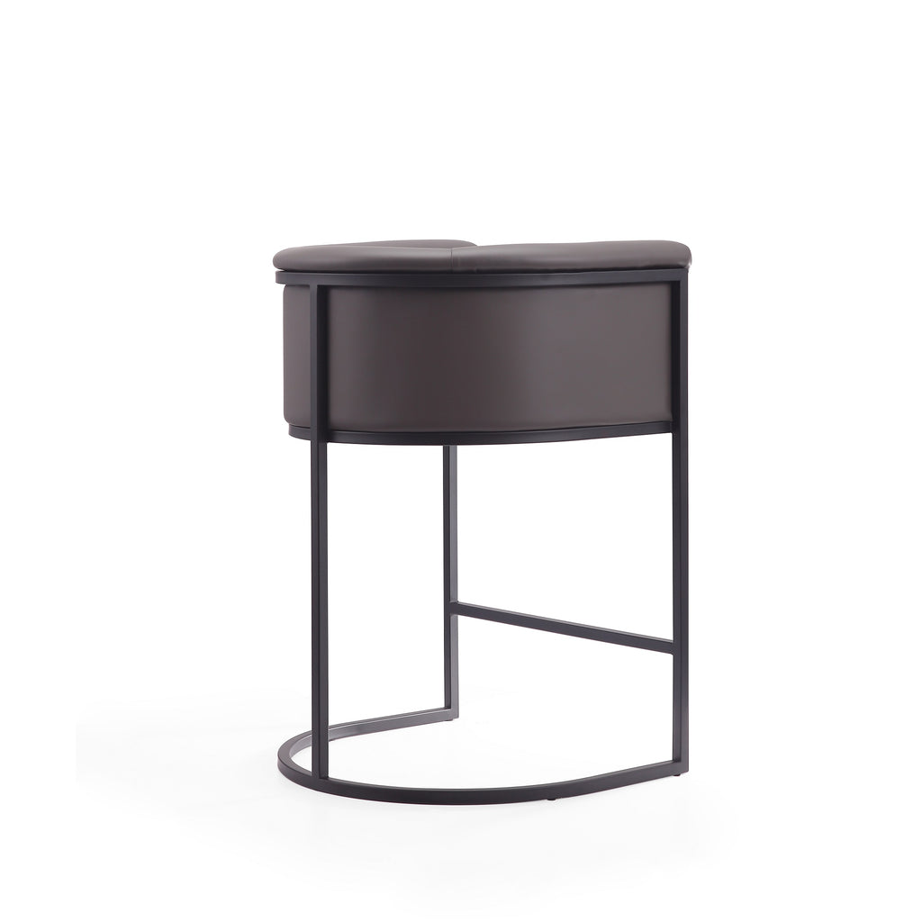 Cosmopolitan Metal Upholstered Counter Stool in Graphite