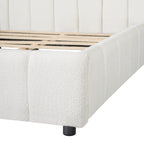Queen Size Upholstered Bed Frame with Thick Fabric