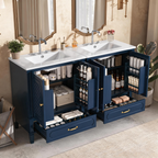 60" Bathroom Vanity with Double Sink Combo Set