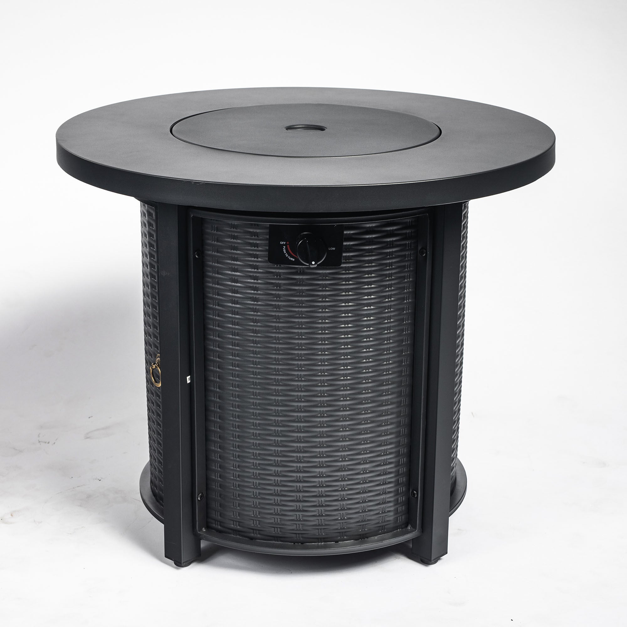 30" Propane Gas Fire Pit Table, 50000 BTU Round Steel Fire Pit