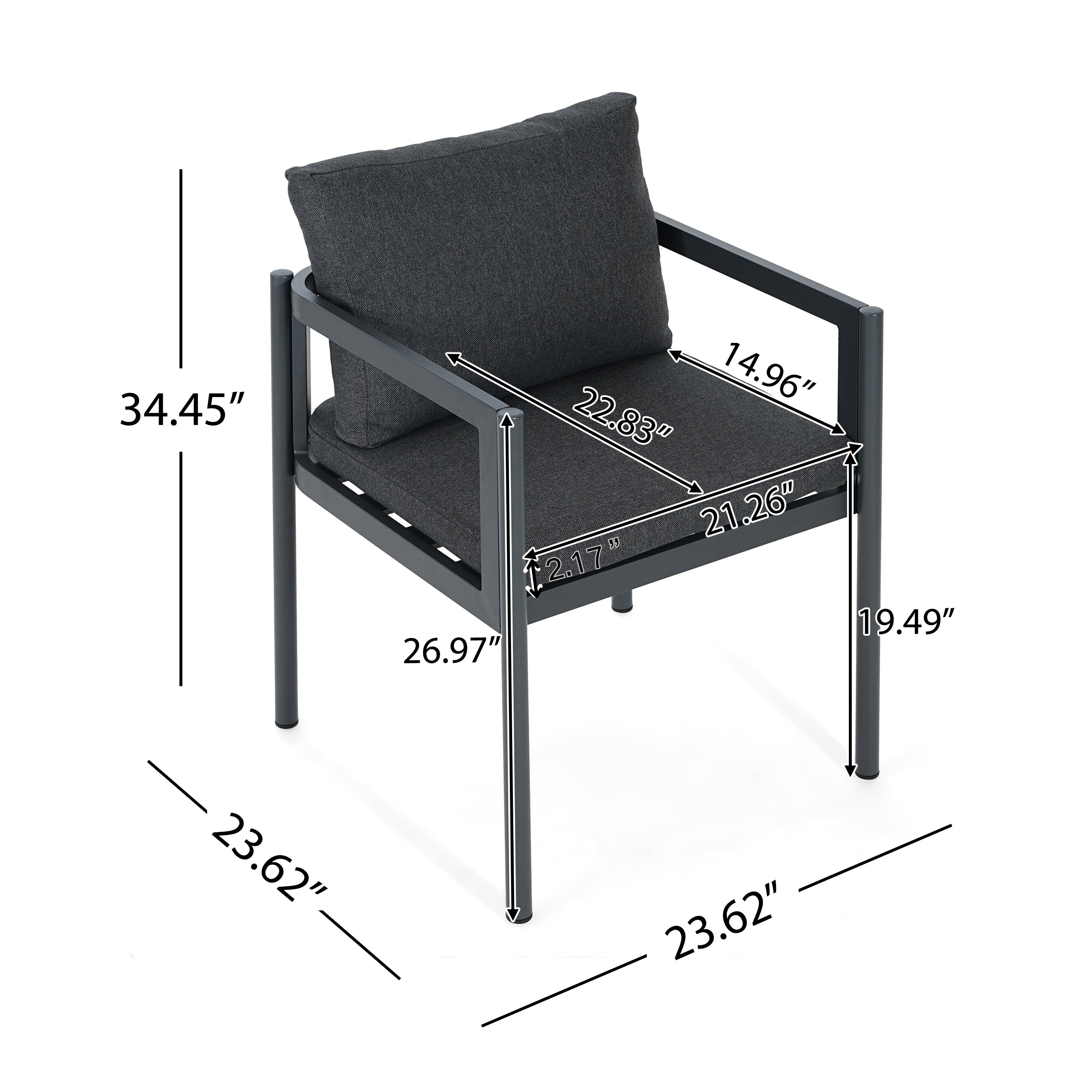 Outdoor Dining Chair Set of 2, All-Weather