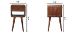 Solid Wood Mini Chestnut Curve Lower Bedside Nightstand