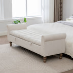 65.75" Wide Modern Upholstered Storage Bench
