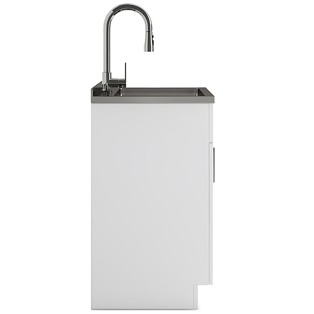 Modern Wide Shaker - 28" Laundry Cabinet with Faucet and Stainless Steel Sink