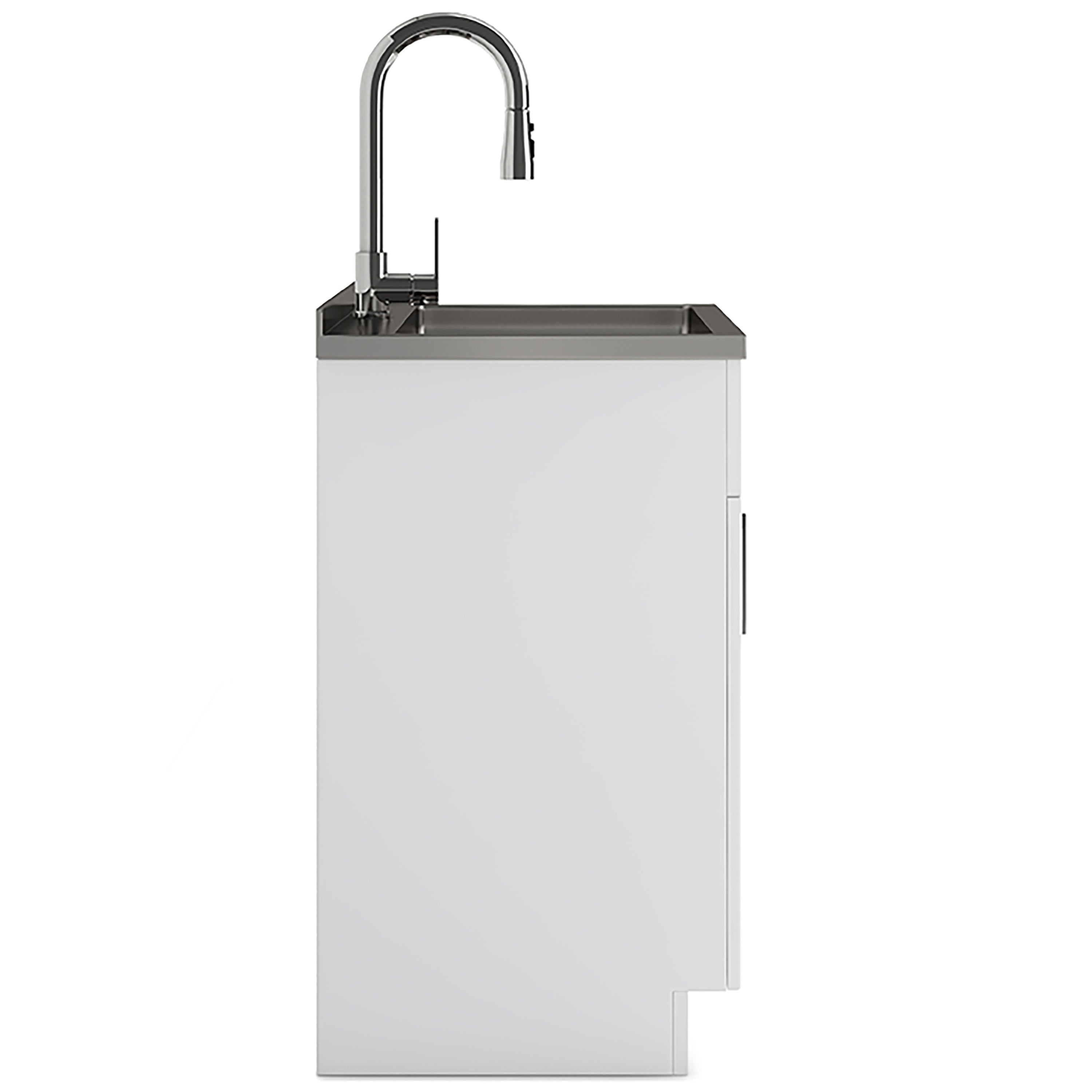 Modern Wide Shaker - 28" Laundry Cabinet with Faucet and Stainless Steel Sink