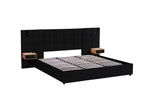 King Size Storage Velvet Upholstered Hydraulic Platform Bed