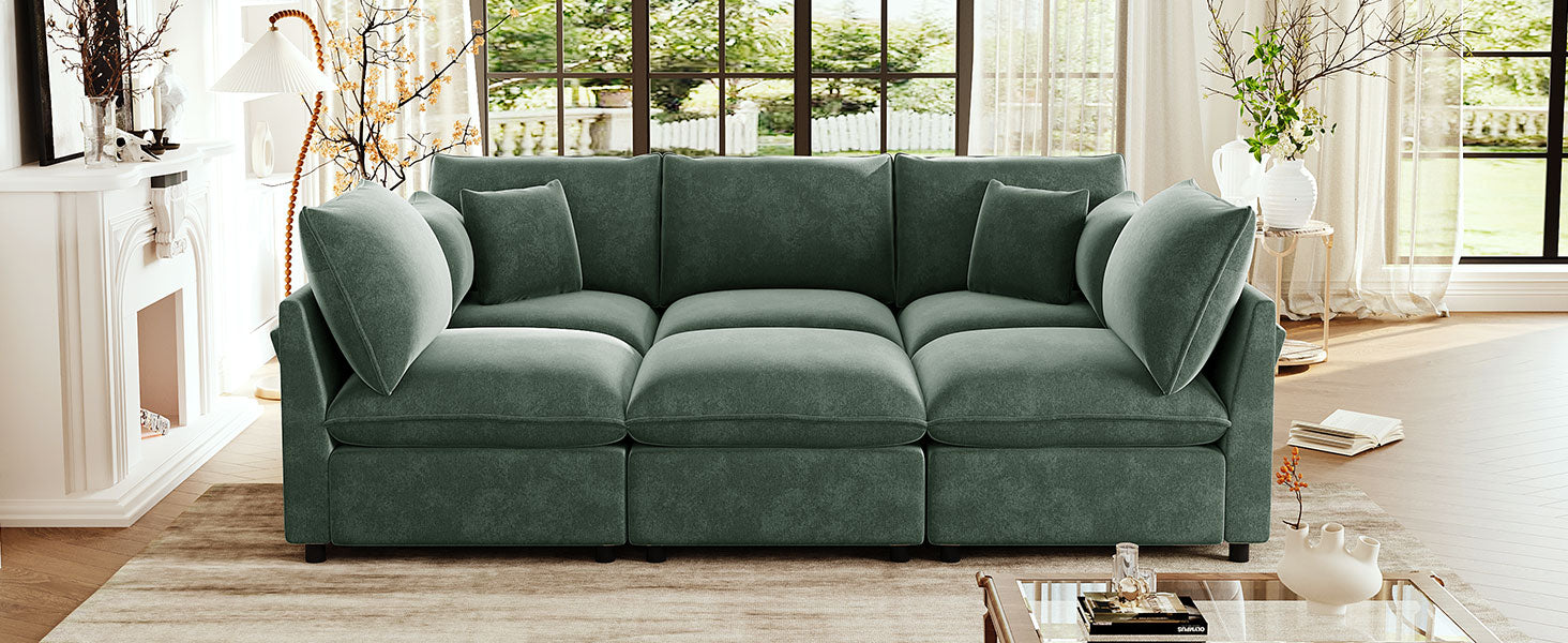 Modern Sectional Sofa Modular Sofa with Movable Ottoman