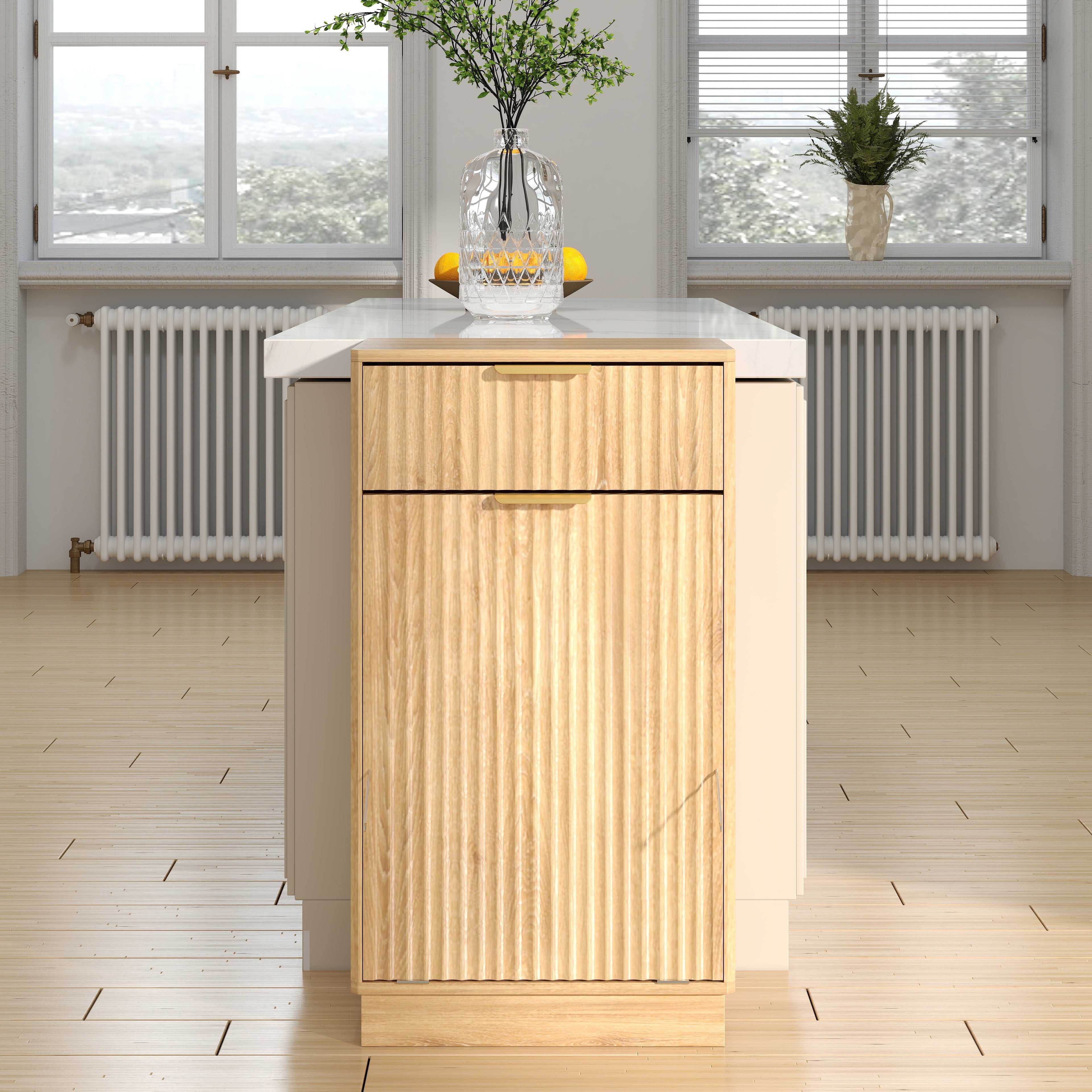 10-Gallon Woodgrain Tilt-Out Trash Can Cabinet