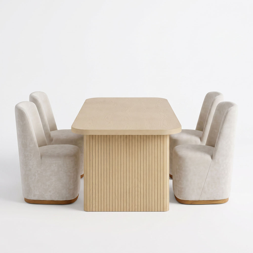 68.75" Wood Dining Table Set with 4 Chairs