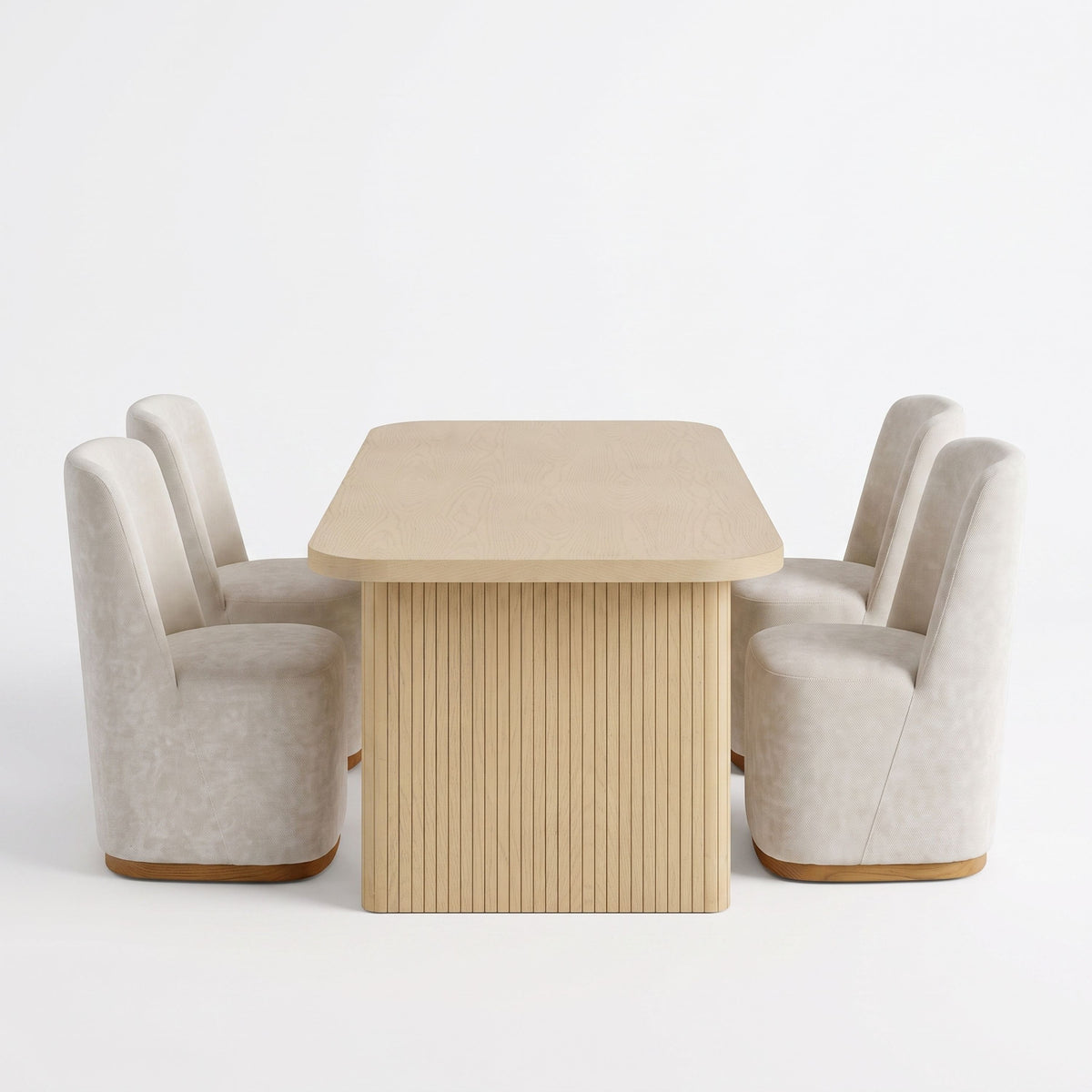 68.75" Wood Dining Table Set with 4 Chairs