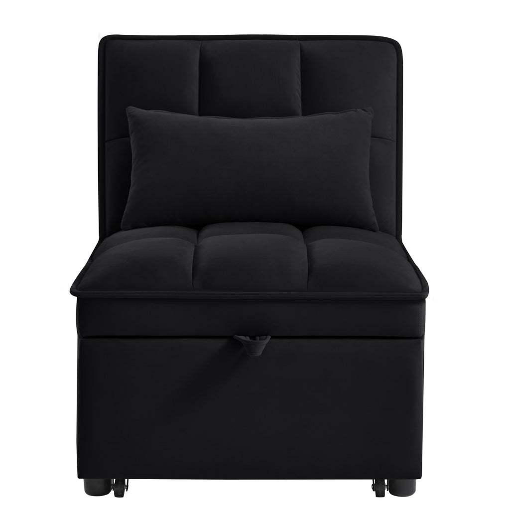 4 In1 Multi-Function Single Sofa Bed with Storage Pockets