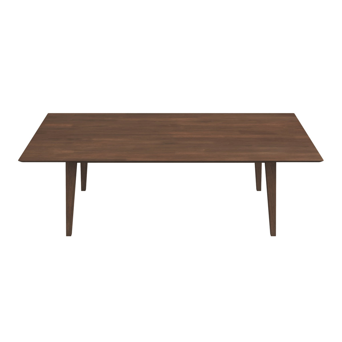 Levi Mid-Century Solid Wood Dining Table Set, 86-Inch Rectangular with 6 Leather Chairs, Brown
