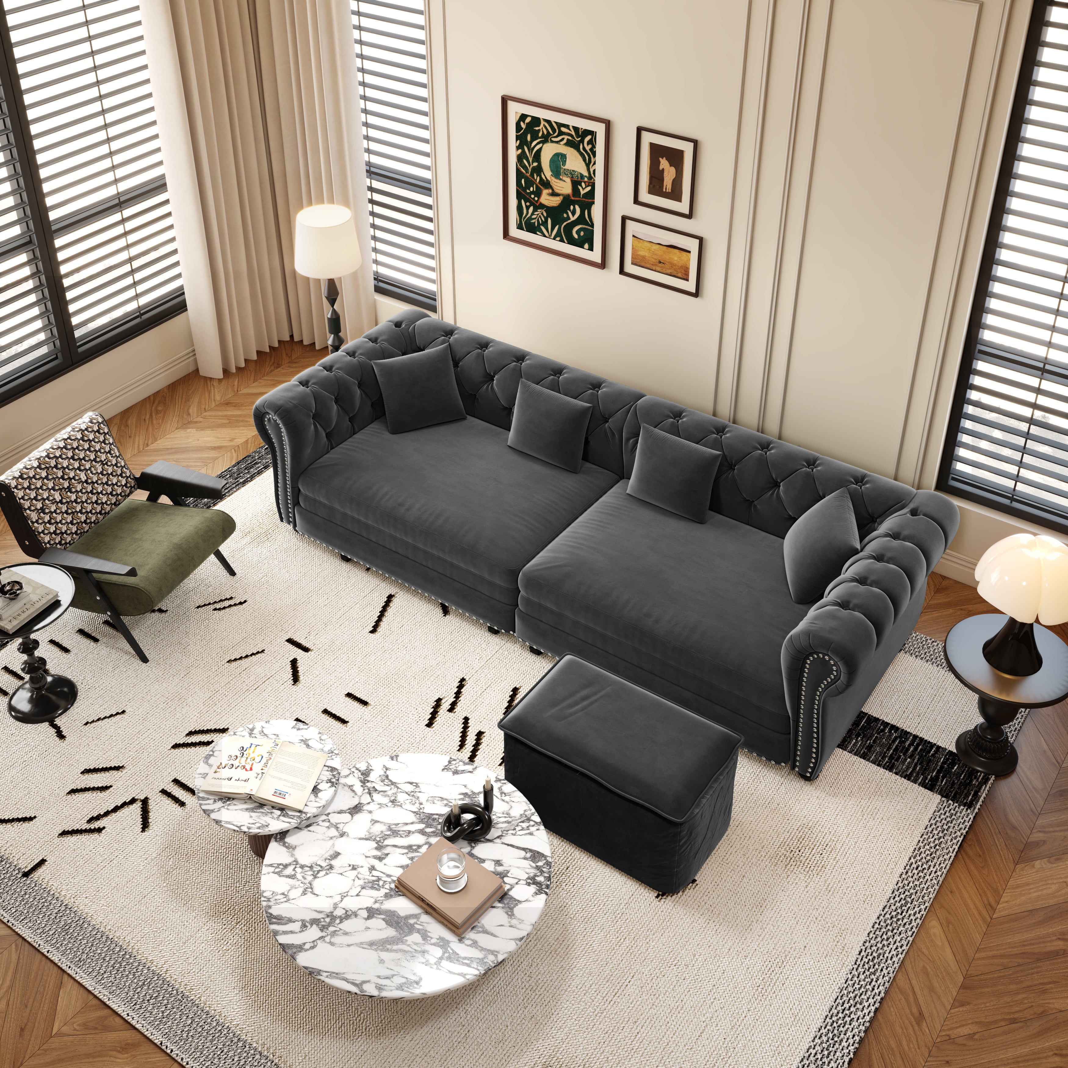 Chesterfield 3-in-1 Pull-Out Sofa Bed