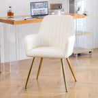 Faux Leather Dining Chair Set of 2 - Modern Mid-Back Accent Chairs
