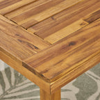 3Pcs Outdoor Acacia Wood Dining Set, Sandblast