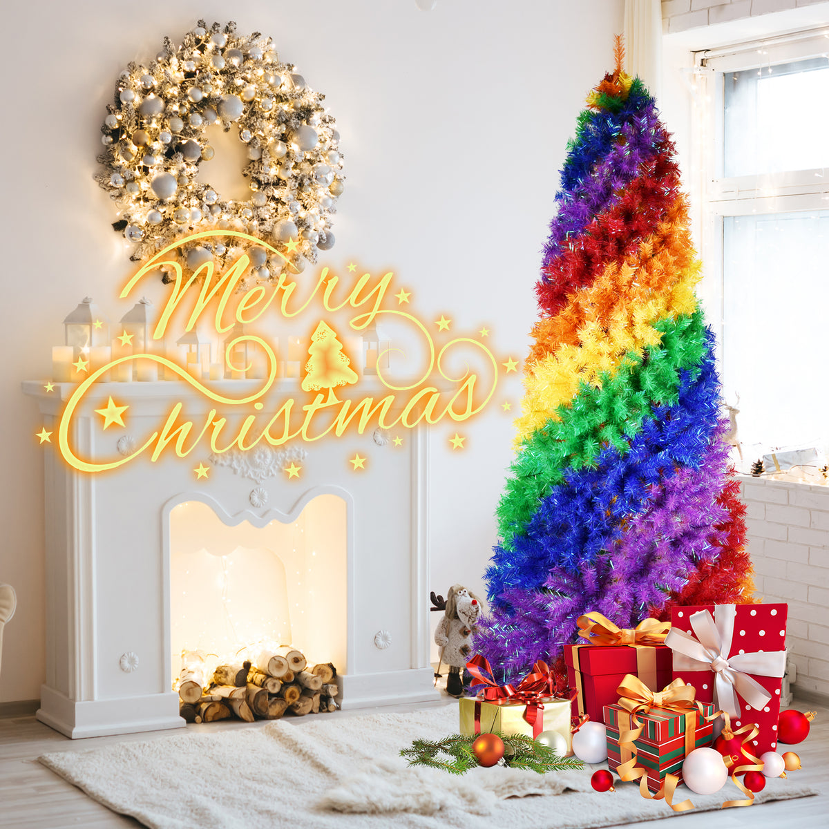5ft Rainbow Spiral Christmas Tree