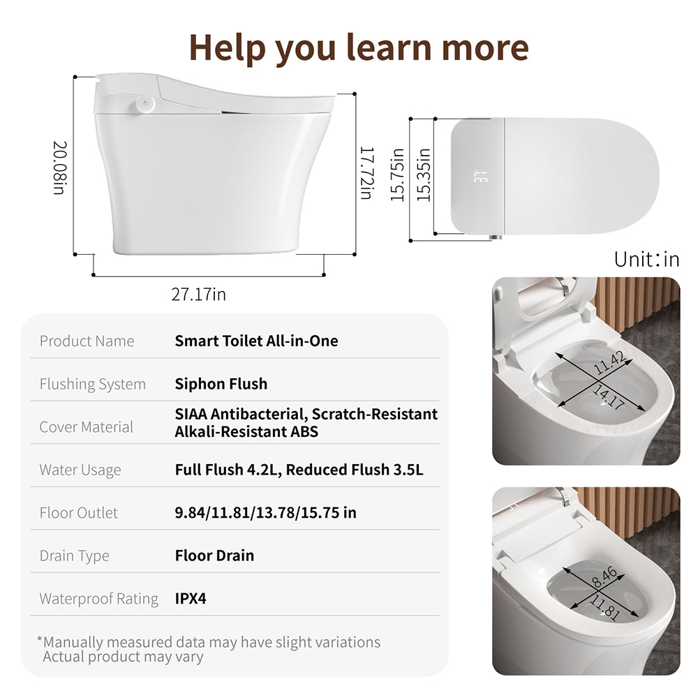 Smart Toilet Bidet with Auto Open Close