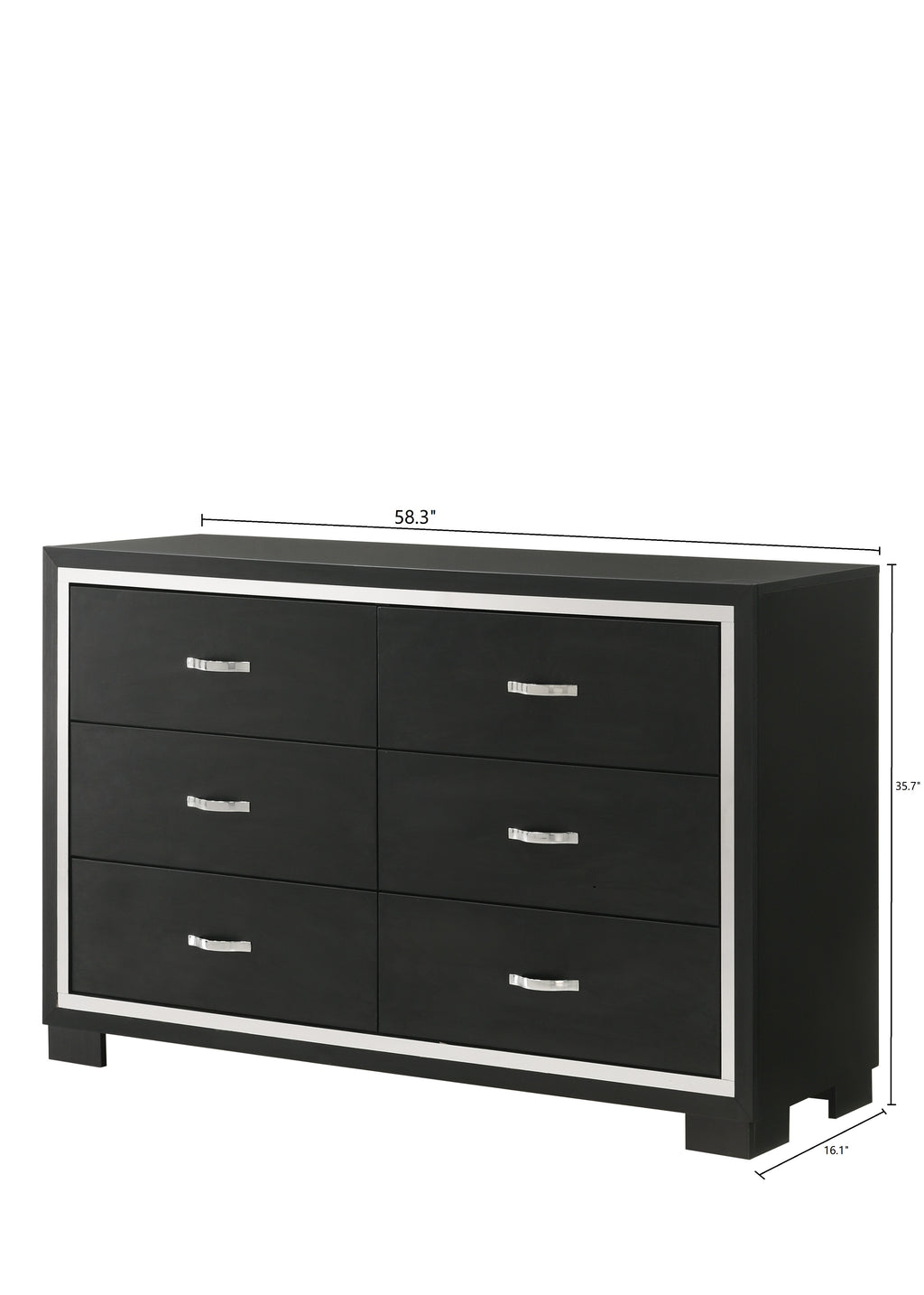 Modern 1pc Glam 6-Drawer Dresser