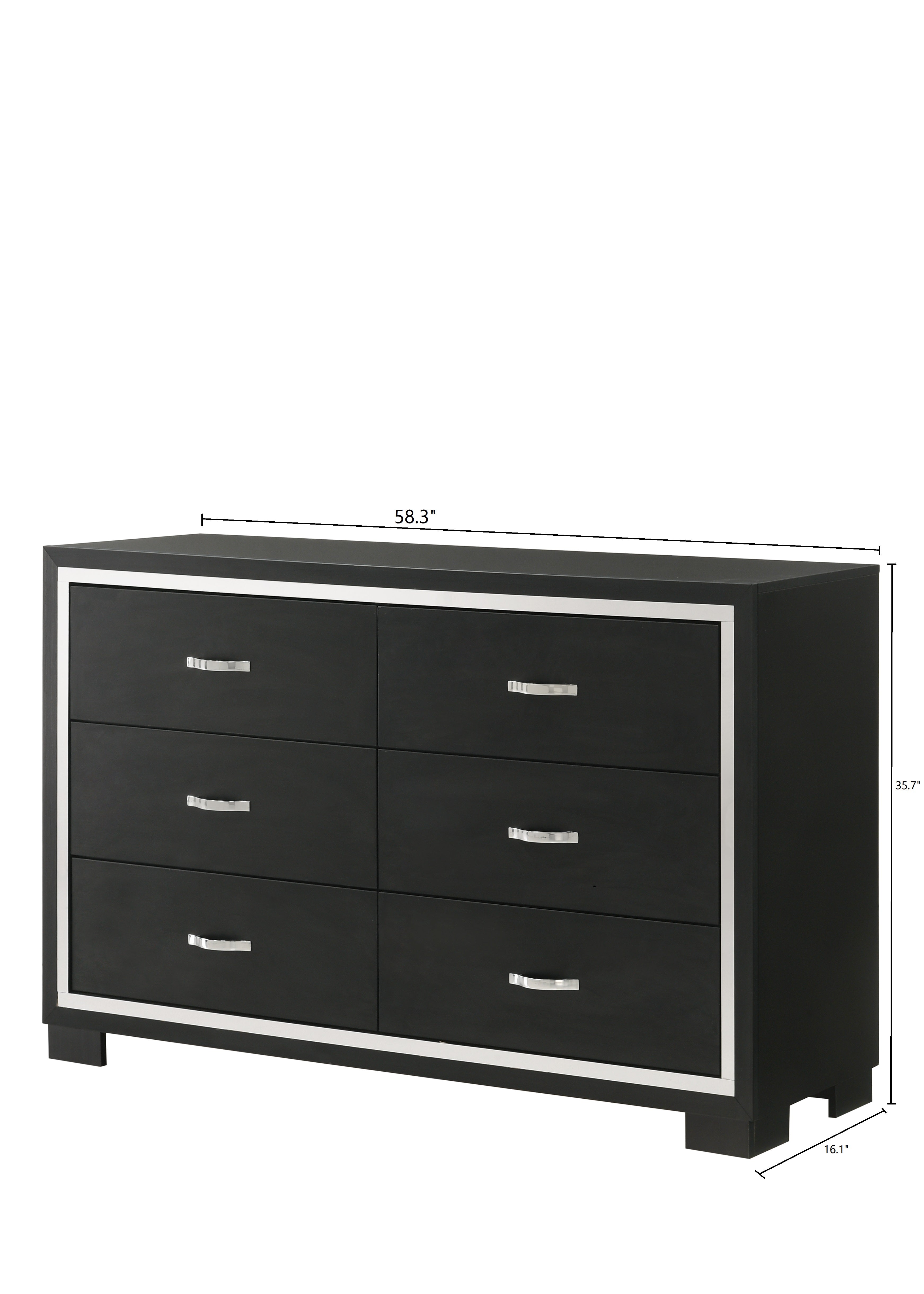 Modern 1pc Glam 6-Drawer Dresser