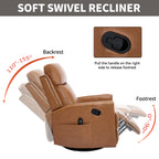 Genuine Leather Heat Massage Manual Recliner Chair
