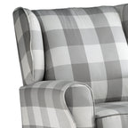 Patli Gray & White Fabric Glider Chair with Swivel