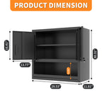 Metal Wall-Mounted Tool Storage Cabinet with Locking Door